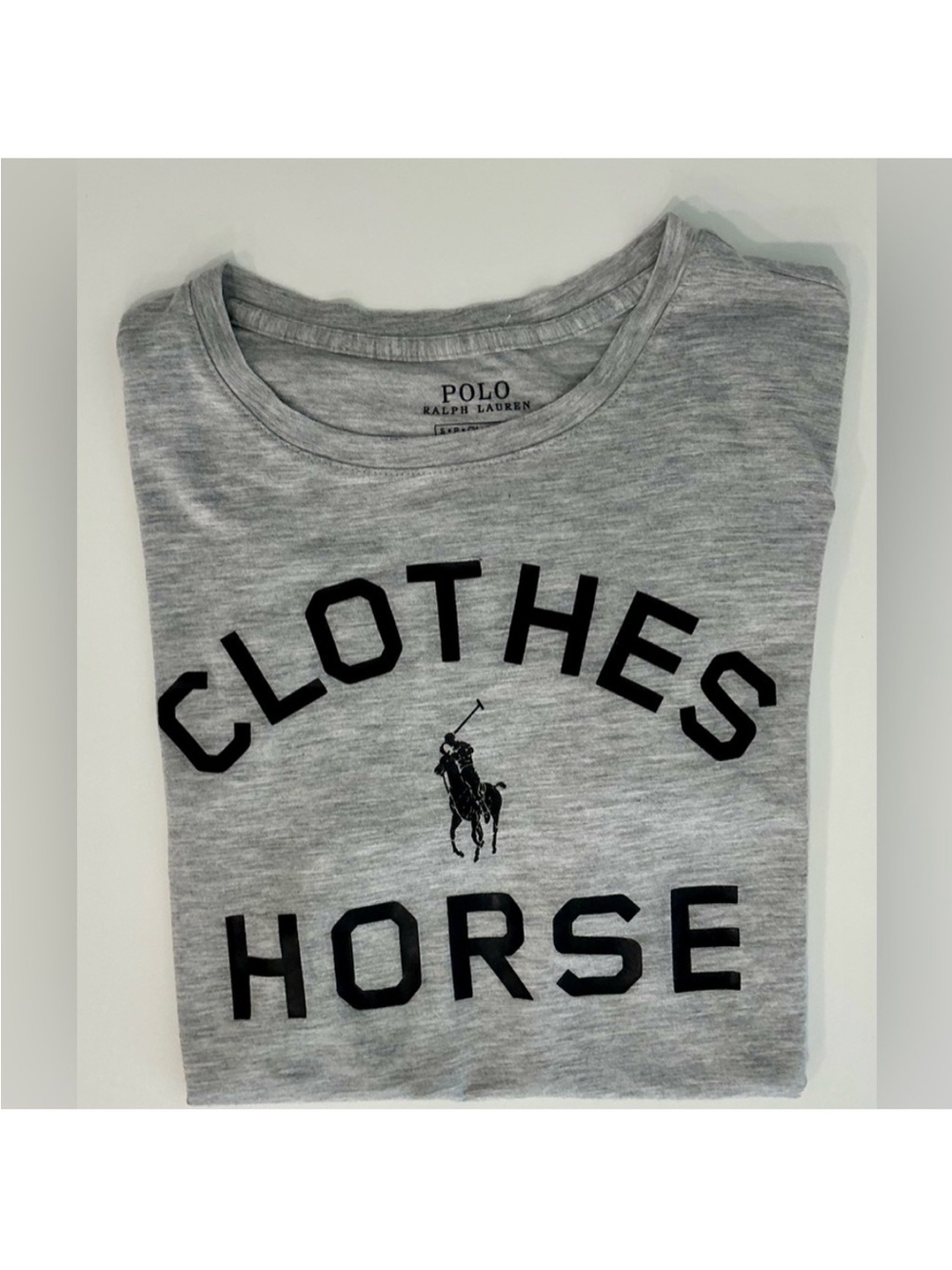 Ralph Lauren Gray Short Sleeve Tee with Black Logo